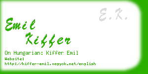 emil kiffer business card